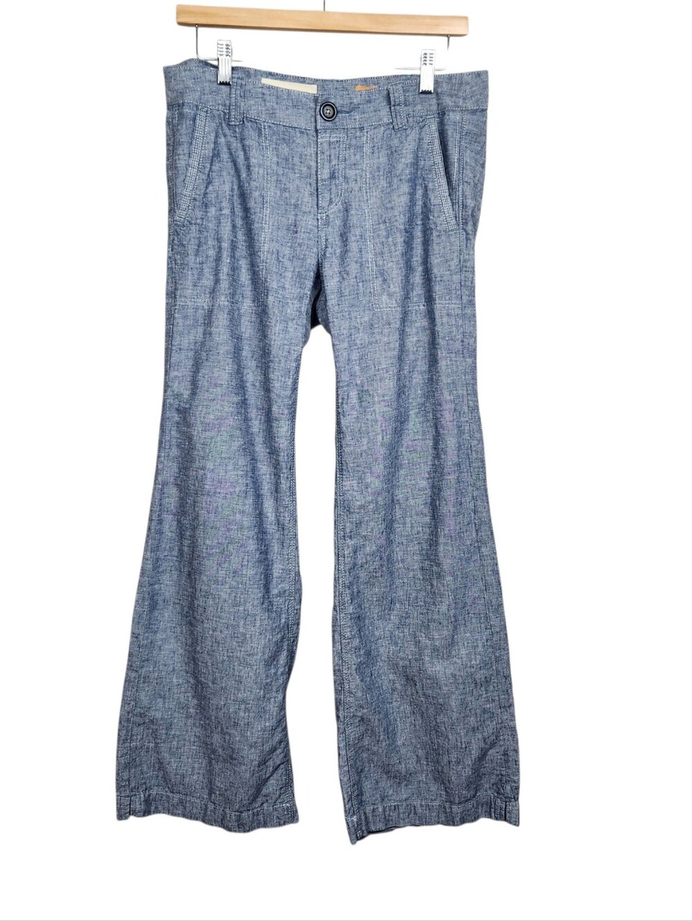 Pilcro And The Letterpress Anthro Linen Cotton Blend Wide Leg Pant Womens Size 6